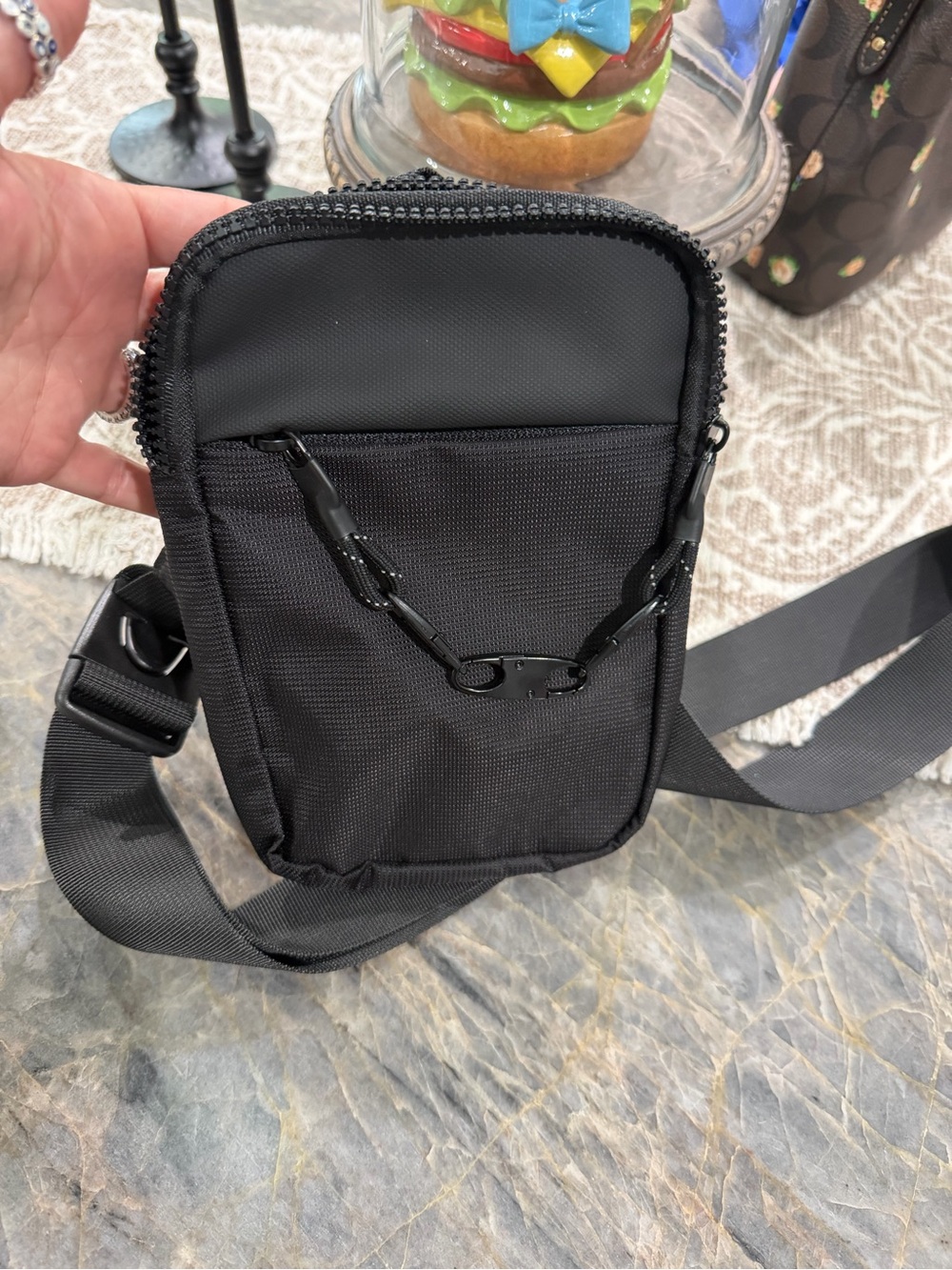 Black Men's Crossbody Sling Bag - Compact Everyday Carry